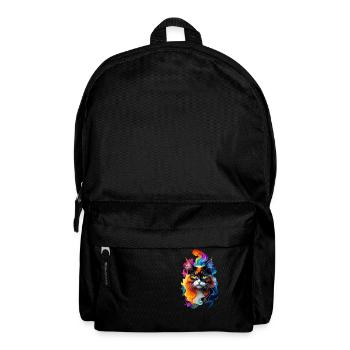 Katzen Bunte Katze Katzenkopf Katzenliebhaber - Rucksack - Schwarz - Vorne