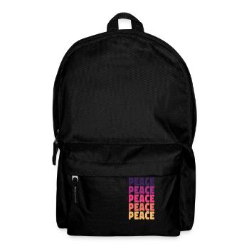 Regenbogen Frieden farbenfroh gegen Krieg - Rucksack - Schwarz - Vorne