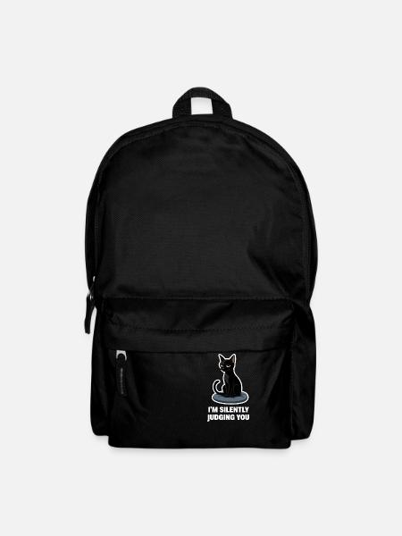 Ich verurteile dich nur – sarkastisches Black Cat Design - Rucksack - Schwarz