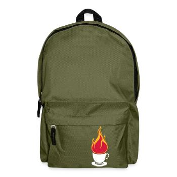 cup of tea coffee cake drink thirst cafe delicious - Backpack - olive green - Front