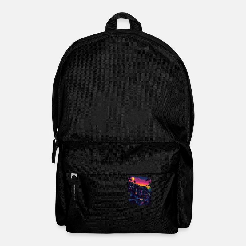Favela bei Nacht - Rucksack - Schwarz