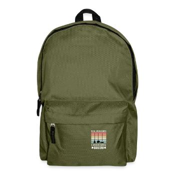 Woman with broom custodian gift - Backpack - olive green - Front