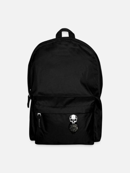 Schädel Kopf des Todes Hipster Schädel Bart Bart - Rucksack - Schwarz