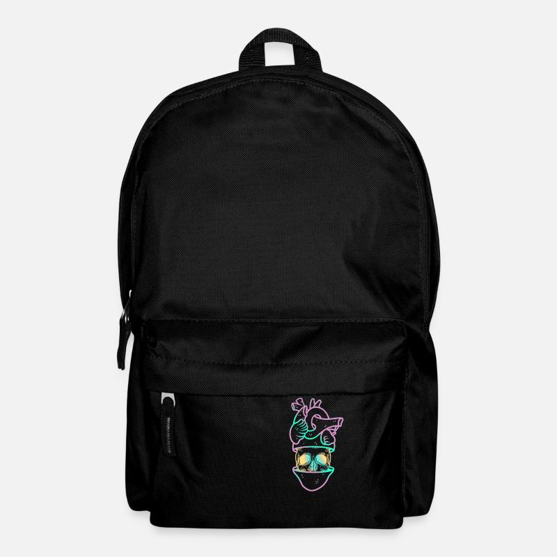 Heart Skull 3 purple - Backpack - black