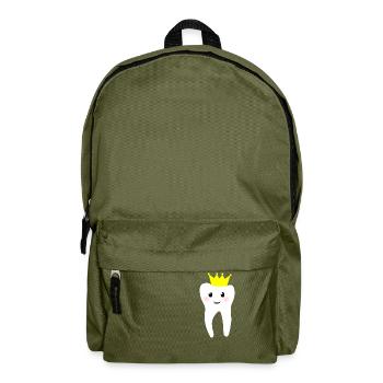 Tooth with crown - Backpack - olive green - Front