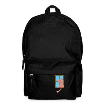 Cat at the window pink - Backpack - black - Front