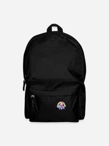 Nilpferd Weihnachtsmann Regenbogen - Rucksack - Schwarz