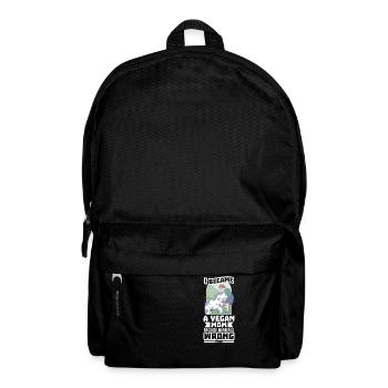 vegan vegetables fruit no meat mom - Backpack - black - Front