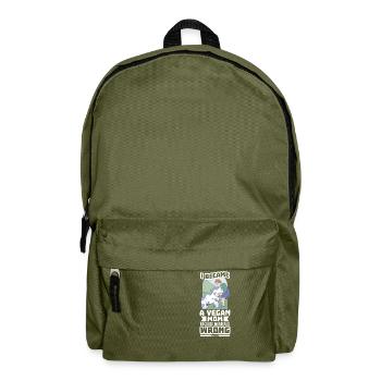 vegan vegetables fruit no meat mom - Backpack - olive green - Front