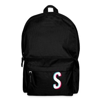 S - letter S - Backpack - black - Front