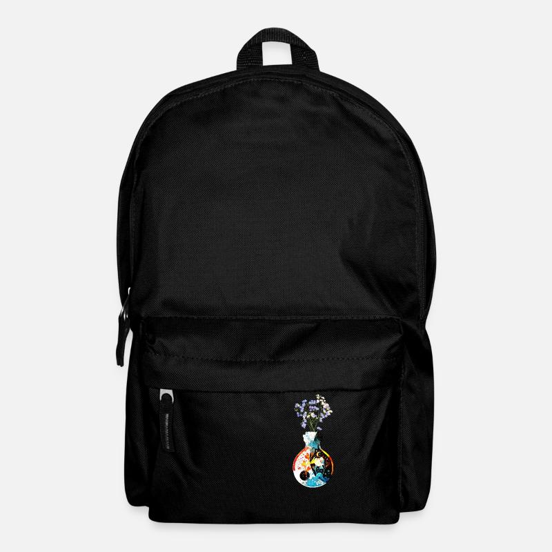 A Magic Bottle - Yin Yang - with Flowers - Rucksack - Schwarz