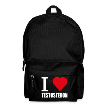 I LOVE TESTOSTERON WEISS - Rucksack - Schwarz - Vorne