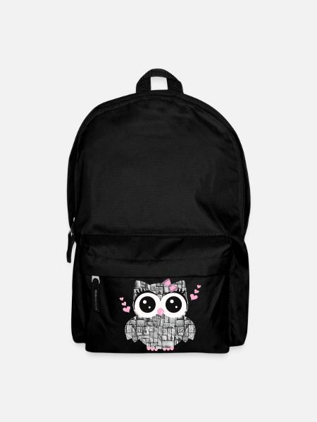 Eule_Stein - Rucksack - Schwarz