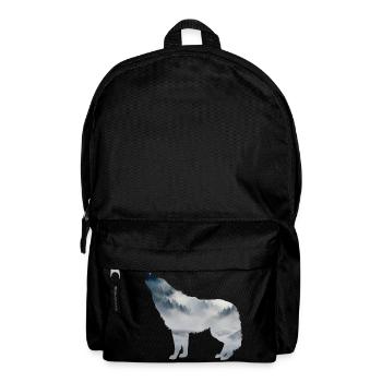 Wolf Silhouette - Rucksack - Schwarz - Vorne