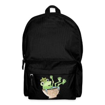 Frog Frog King Crown Animal Cup Green - Backpack - black - Front