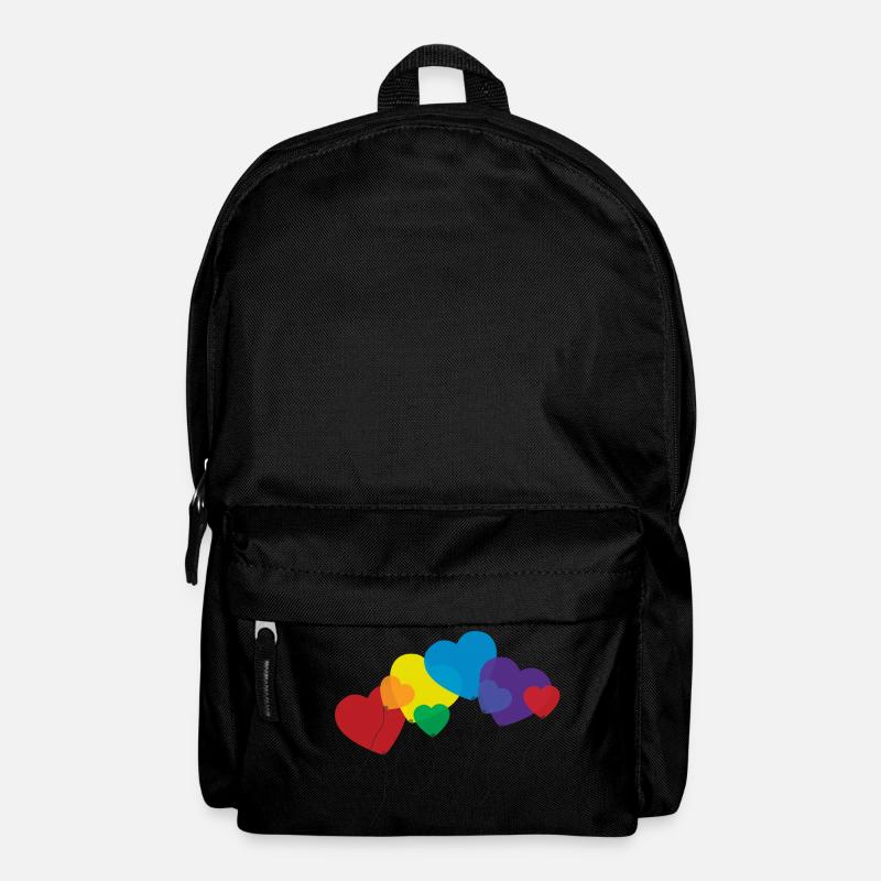 balloon hearts rainbow - Backpack - black