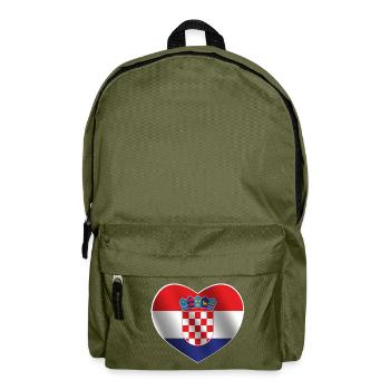 Croatia heart | Croatian flag gift - Backpack - olive green - Front