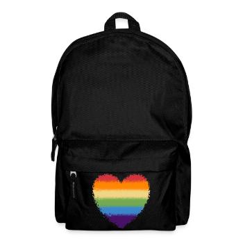 Regenbogen Herz Logo verwirbelt - Rucksack - Schwarz - Vorne