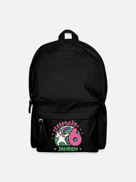 6. Geburtstag Dabbing Einhorn 6 Jahre Mädchen - Rucksack - Schwarz