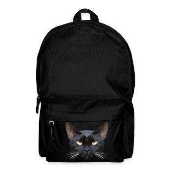 Cat head polygon cat - Backpack - black - Front