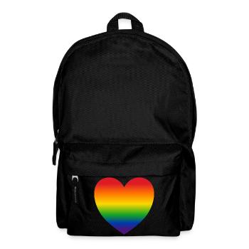 Coeur couleurs de l’arc-en-ciel cadeau - Sac à dos - noir - Devant