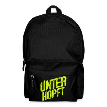 Unterhopft - Bier - Saufen - Lustig - Alkohol - Rucksack - Schwarz - Vorne