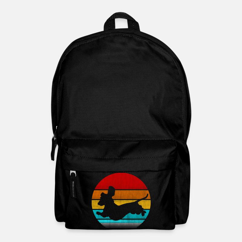 Retro Vinatge Dackel - Rucksack - Schwarz