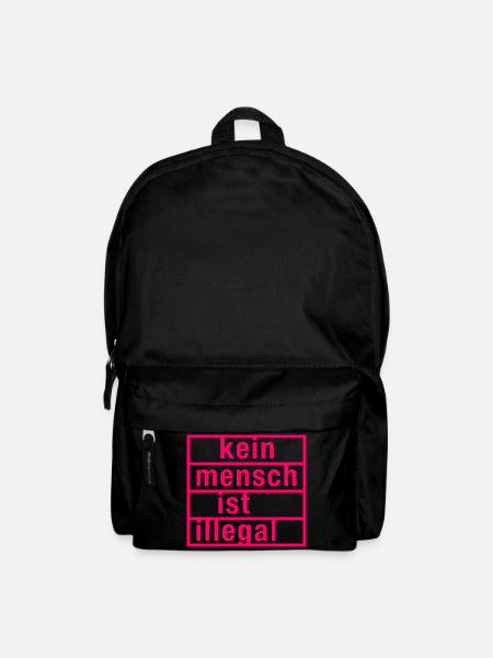 kein mensch ist illegal - Rucksack - Schwarz