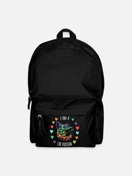 I am a cat person - cat lover - Backpack - black
