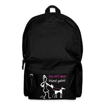 Die mit dem Hund geht ! - Rucksack - Schwarz - Vorne