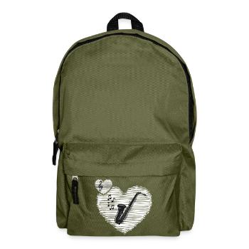 Saxophone Saxophonist "Saxophone music" - Backpack - olive green - Front
