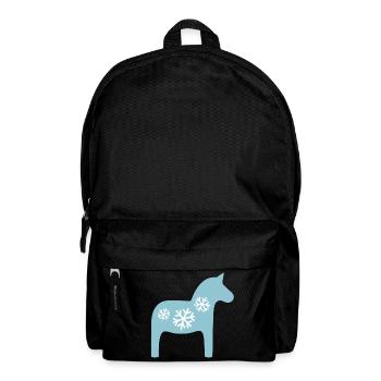 Dalapferd Schneeflocke Pferd Hygge Weihnachten - Rucksack - Schwarz - Vorne