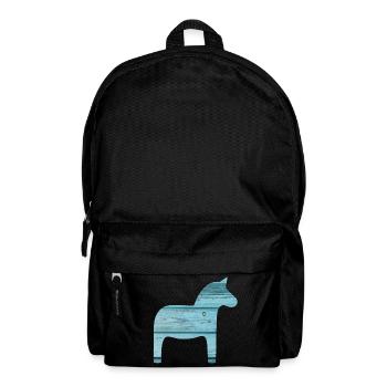 Dala Horse Wooden Scandinavian Christmas Xmas - Backpack - black - Front