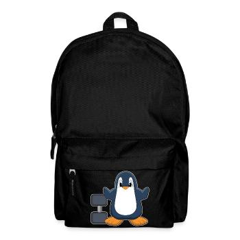 Pinguin Bodybuilder Hantel Bodybuilding - Rucksack - Schwarz - Vorne