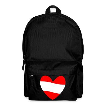 Austria flag heart - Backpack - black - Front