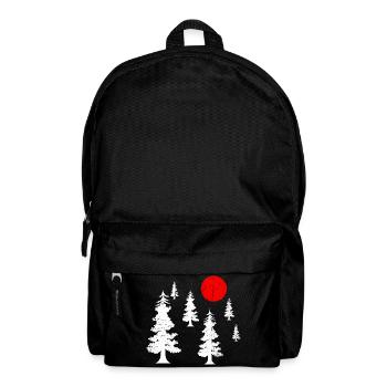 Red Sun over White Pine Silhouettes - Backpack - black - Front