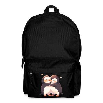 Penguin Heart Love Cute Hug Penguin Love - Backpack - black - Front