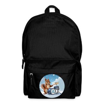 Squirrel plays drums in the snow - Backpack - black - Front