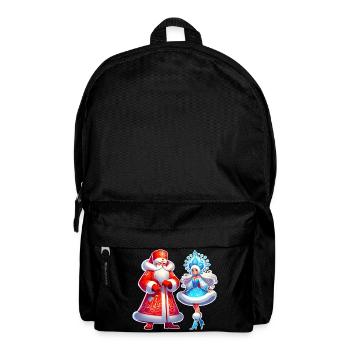 Ded Moroz Snegurotschka russischer Weihnachtsmann - Rucksack - Schwarz - Vorne