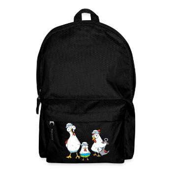 Hühner Matrosen Anker Schwimmring Ahoi Seemann - Rucksack - Schwarz - Vorne