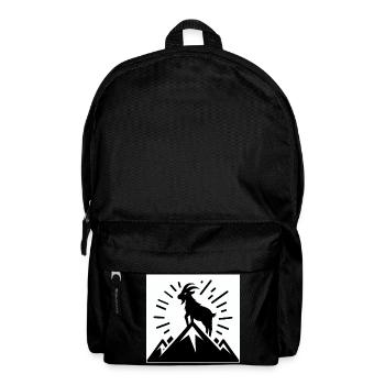 Chèvre sur la montagne, dessinée en noir et blanc - Sac à dos - noir - Devant