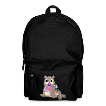 Seehund Baby Lätzchen Schnuller - Rucksack - Schwarz - Vorne