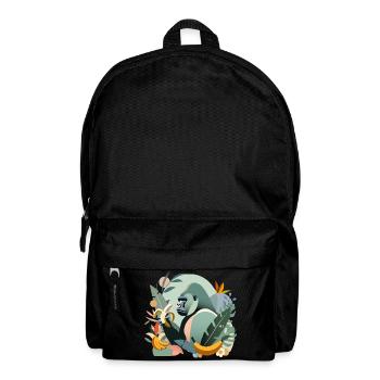 Fier gorille avec banane en environnement tropical - Sac à dos - noir - Devant