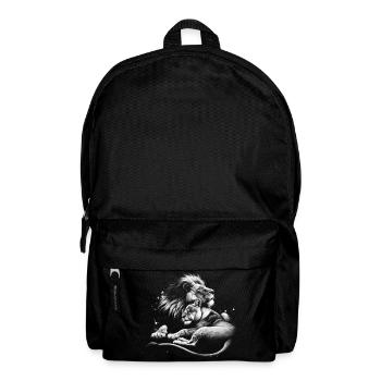 Leo and lioness - Romantic symbol of love - Backpack - black - Front