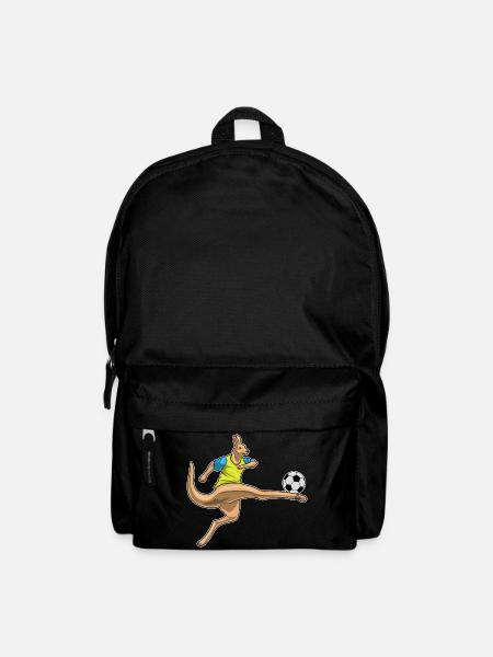 Känguru Fußballspieler Fußball - Rucksack - Schwarz