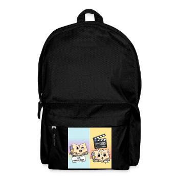 Buch vs. Film – Lustiges Literatur-Motiv - Rucksack - Schwarz - Vorne