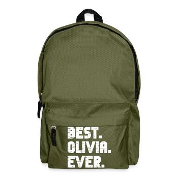 Best Olivia Ever Gift Saying - Backpack - olive green - Front