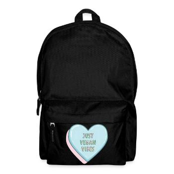 Vintage Heart – Just Vegan Vibes - Backpack - black - Front