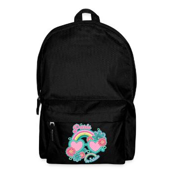 Paris Regenbogen Rosé Herzen - Rucksack - Schwarz - Vorne