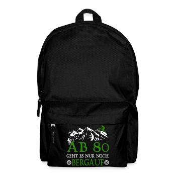 Ab 80 Geht es nur noch Bergauf Biker - Rucksack - Schwarz - Vorne